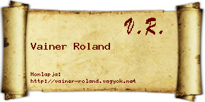 Vainer Roland névjegykártya
