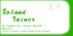 roland vainer business card
